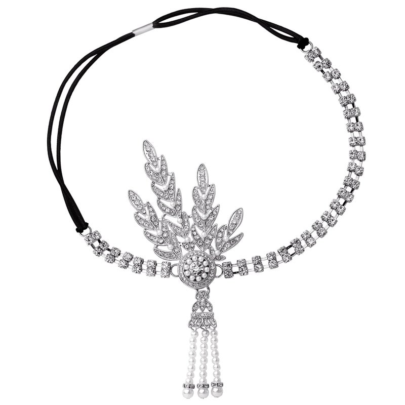 BABEYOND 1920s Flapper Accessories Gatsby Costume Accessories Set 20s Flapper Headband Pearl Necklace Gloves Plastic Holder for Women - Image 3